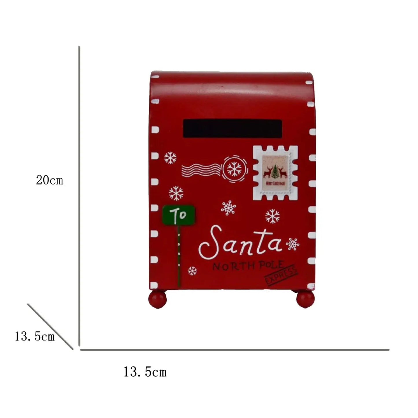 Christmas Mailbox Metal Letter Box Postbox Xmas Delivery Mailbox for Garden Christmas Party Wedding Party Farmhouse Holiday