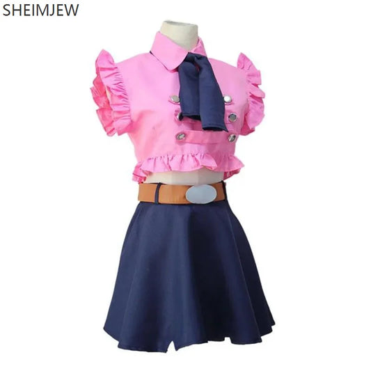 Cosplay Anime Girl Plays Original Sin Cosplay Cute Heroine Pink Shirt Short Skirt Suit Office Daily Short Skirt Comic Exhibition