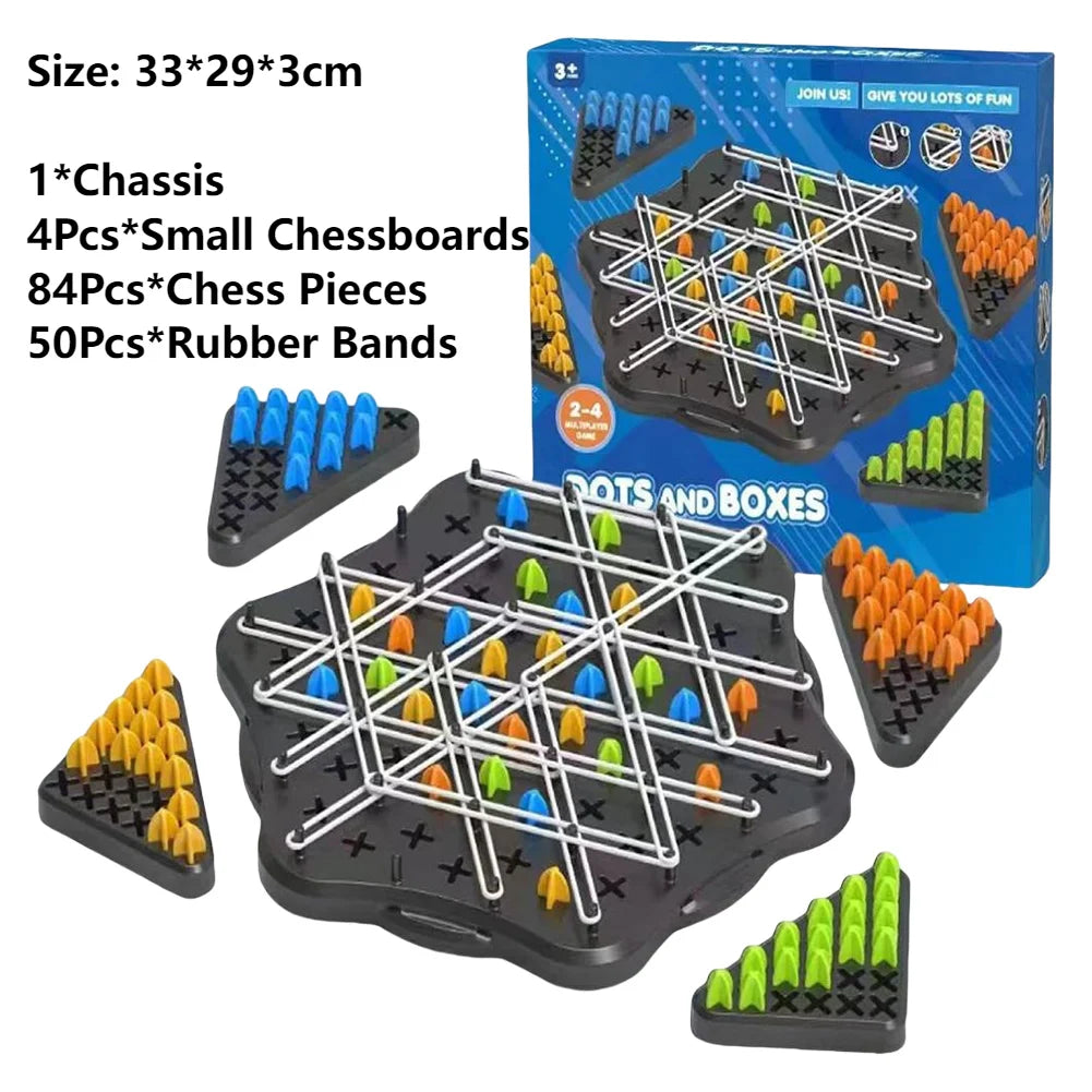 Geometry Chain Chess Puzzle Triangle Chess Family Desktop Game Educational Brain Teaser Strategy Game Logic Toy for Kids Adults
