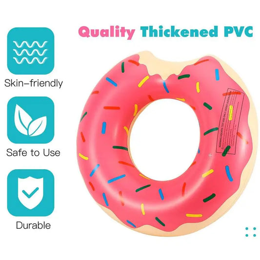 Donut Swimming Ring Inflatable Swimming Pool Beach Toys Portable Swimming Supplies PVC Summer Water Mattress Kids Toys