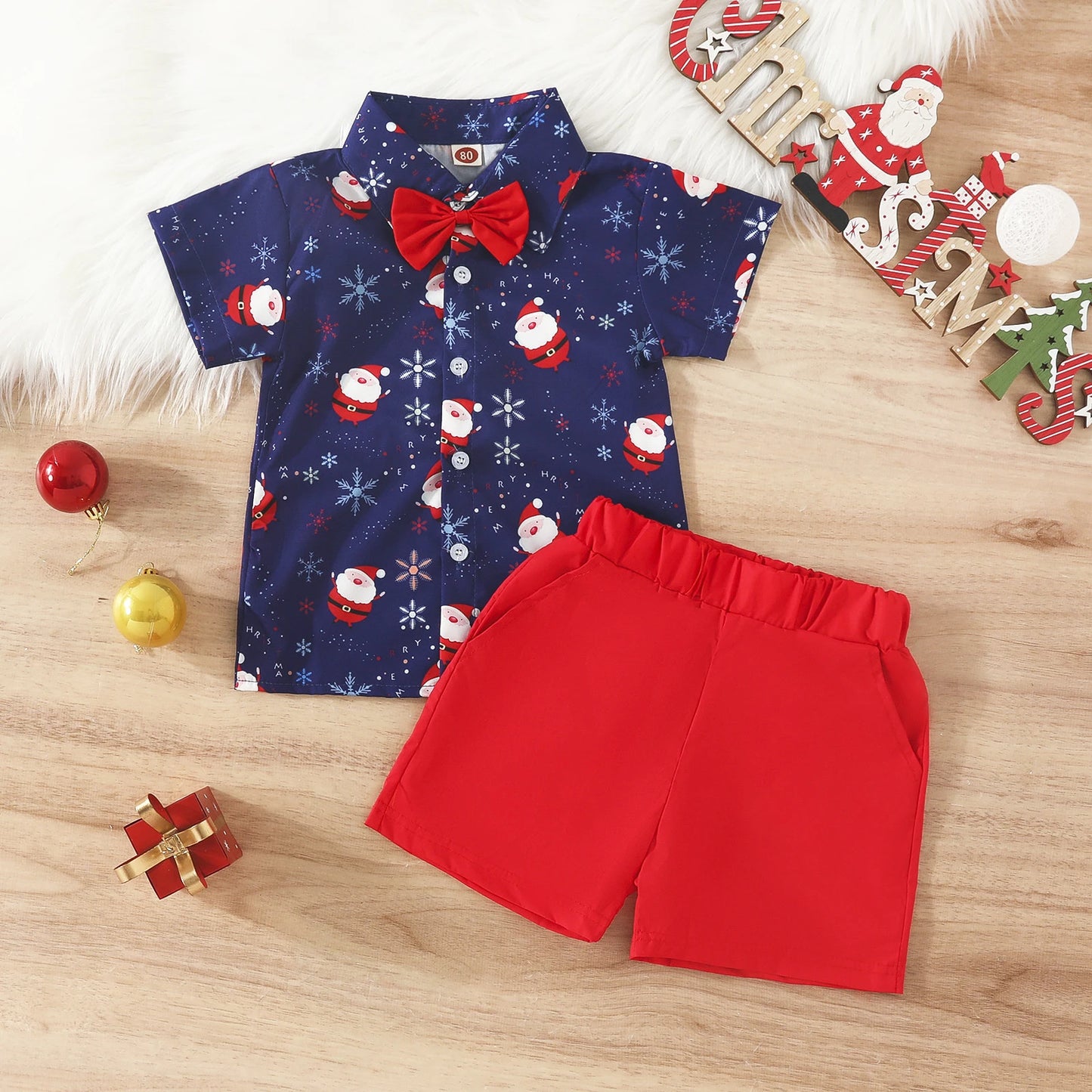 Toddler Boys Christmas Outfits Sets For Kids Short Sleeve Deer Outfit For Children Baby