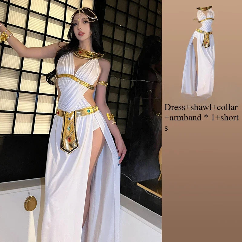 Role Playing Sexy Western Dance Girl Aladdin Peacock Princess Greek Goddess Costume Hot Egyptian Exotic Costume Performance Set