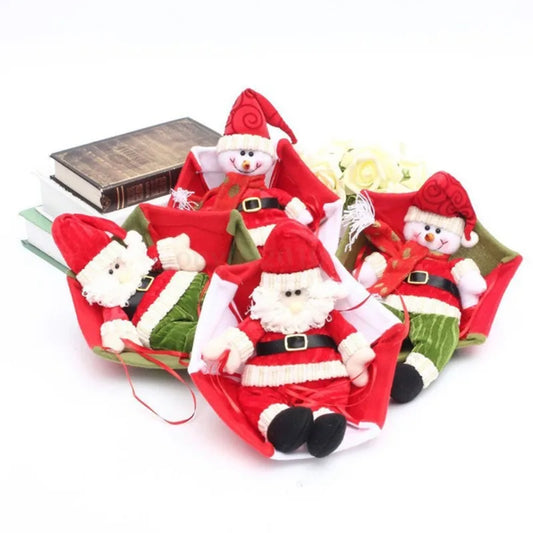 2024 Christmas Santa Claus Smowman Hanging Ceiling Decorations Parachute New Year Pendant Christmas Home Decoration Supplies