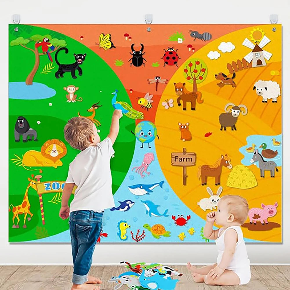 My First Daily Calendar Montessori Felt Story Board Set Loop Time Learning Center, A Weekly Chart For Children's Learning