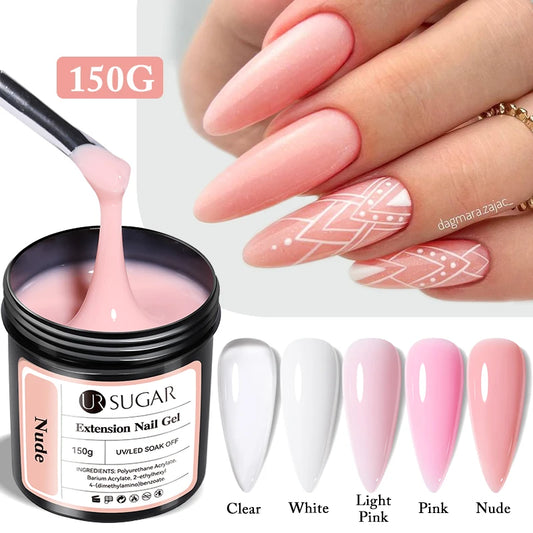 UR SUGAR 150g Quick Extension Gel Pink Jelly Milky White Camouflage Finger French Hard Gel UV LED Gel Nail Art Design Manicure