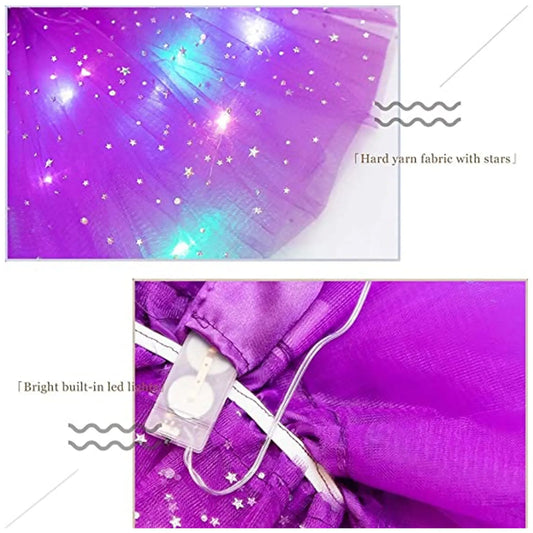 EtherealBe LED Halloween tutu skirt for women with bright built-in lights and starry fabric design