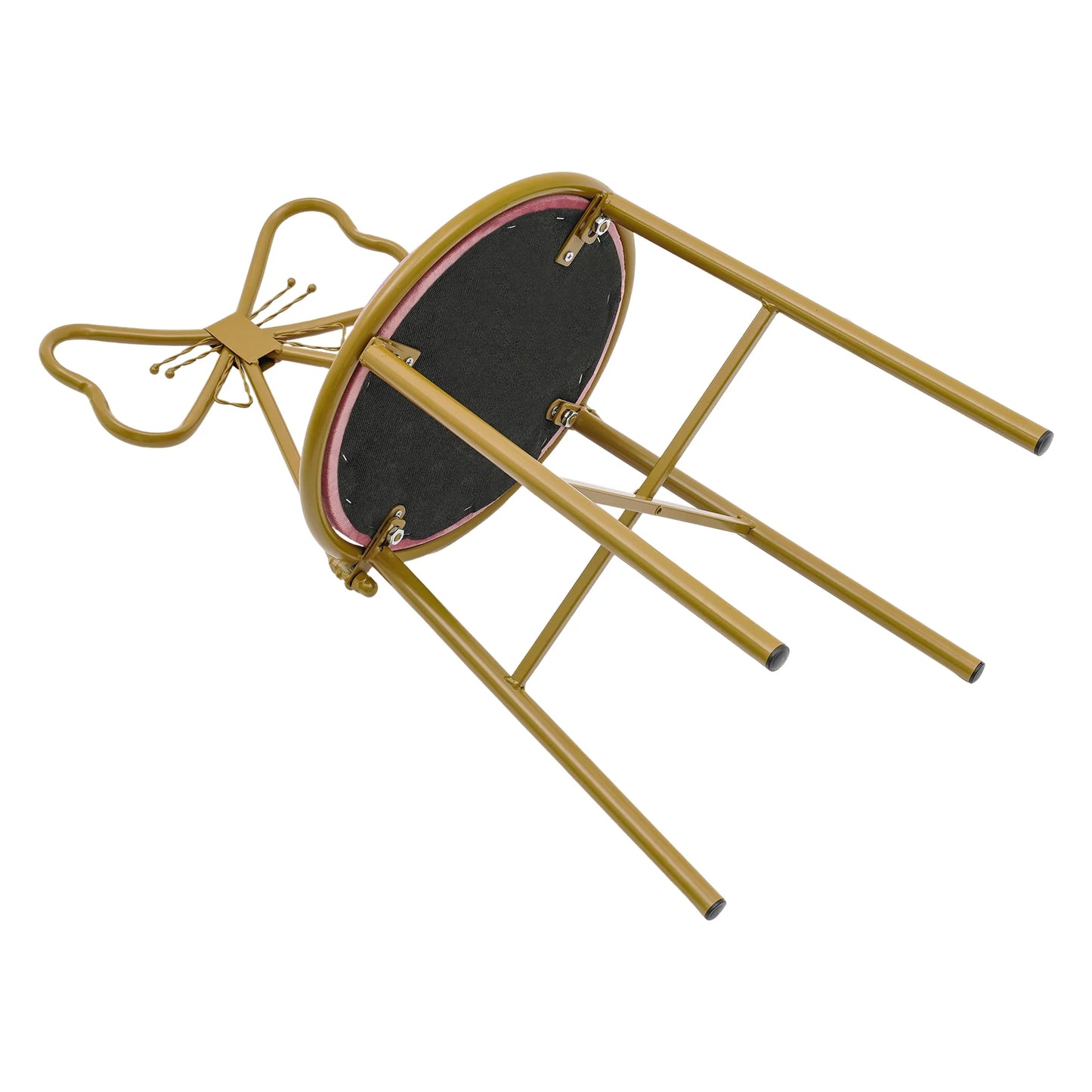 Bymaocar Deep Pink Makeup and Dressing Chair Weighing 220.46 Pounds with Bow Shaped Backrest for Restaurants,Nail Salons&Parties