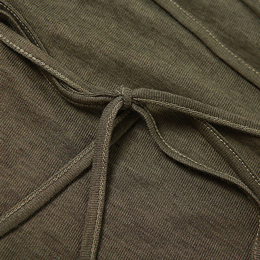 Women's Summer Fashion Dresses Personality New Hooded Loose Solid Color High Split Sexy Bandage Dress Goth Cosplay Sundresses