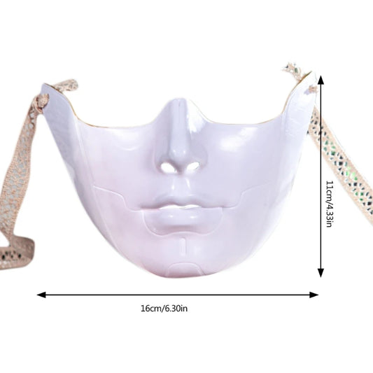 EtherealBe masquerade half face mask in white with adjustable straps for costume parties