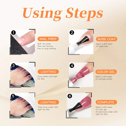 1pc/2pcs/3pcs 8Ml Functional Gel Nail Art Set with Base Coat and Diamond Top Coat,Matte Top ,Soak Off for Nail Art Design Tool