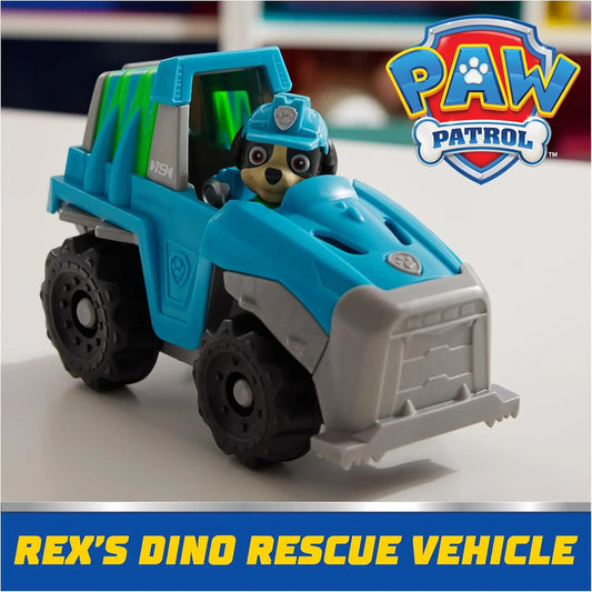 Original Paw Patrol Rex’s Dinosaur Rescue Vehicle with Collectible Action Figure Anime Doll Kids Toy Birthday Christmas Gift