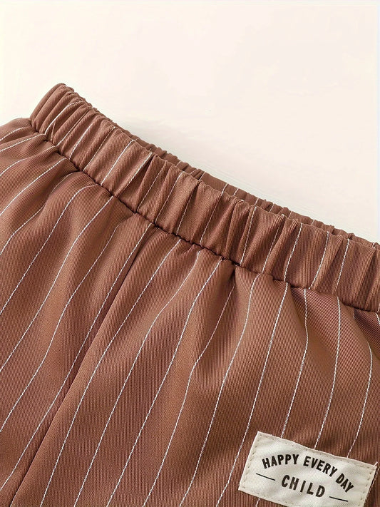 Spring And Autumn 1-6 Years Old Cool Boys Shirt Striped Trousers Gentleman's Suit