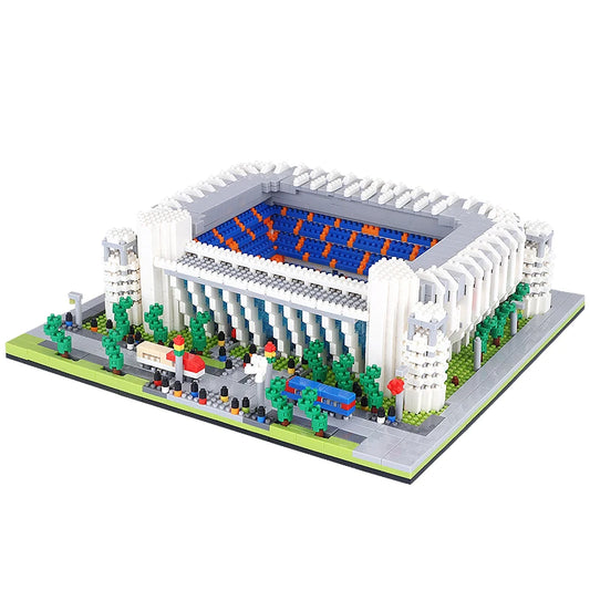 Madrid Style Soccer Stadium Model Micro Mini Diamond Block Kit Kids Adult Assemble Barcelona Football Field Brick Set Puzzle Toy