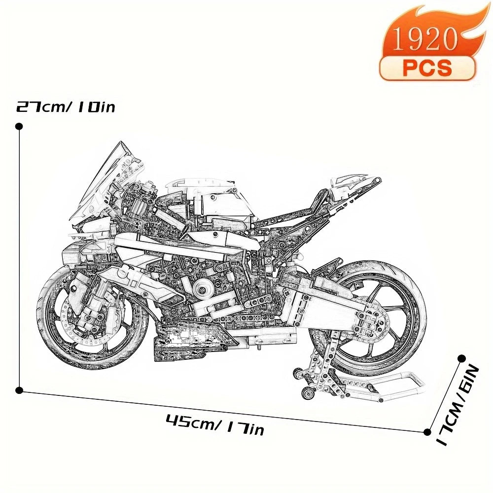 In stock Technical Motorcycle Motorbike Moc Modularize Create Ideas Building Blocks Model Toy Gift 1872pcs 42130
