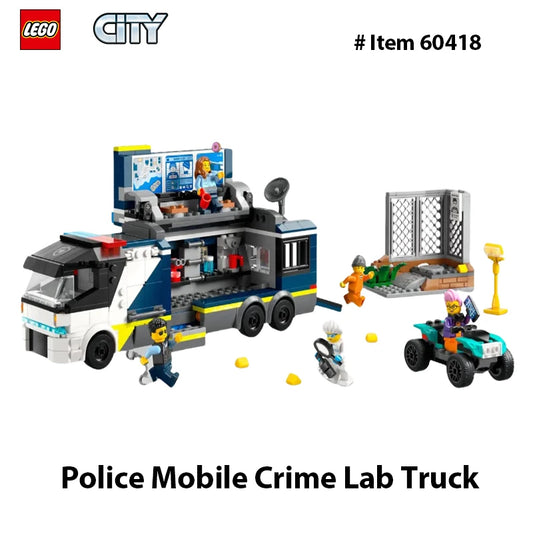 LEGO 60418 City Police Mobile Crime Lab Truck Toy, Pretend Play Police Toy, Police Truck Toy for Kids Ages 7 Plus