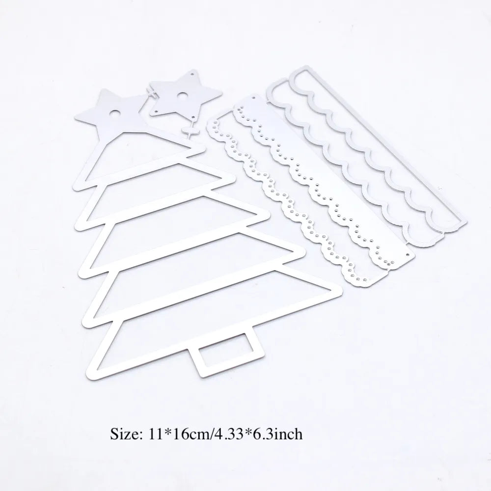 KSCRAFT Christmas Tree Mini Album Metal Cutting Dies Stencils for DIY Scrapbooking Decorative Embossing DIY Paper Cards