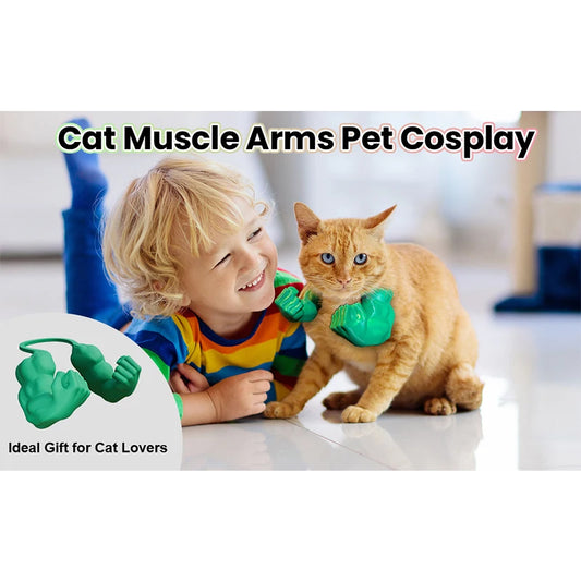 Pet Cat Muscle Arms 3d Creative Strong Man Giant Arms Halloween Cat Costume Accessory Cat's Neck Arm With Muscle For Pet Cosplay