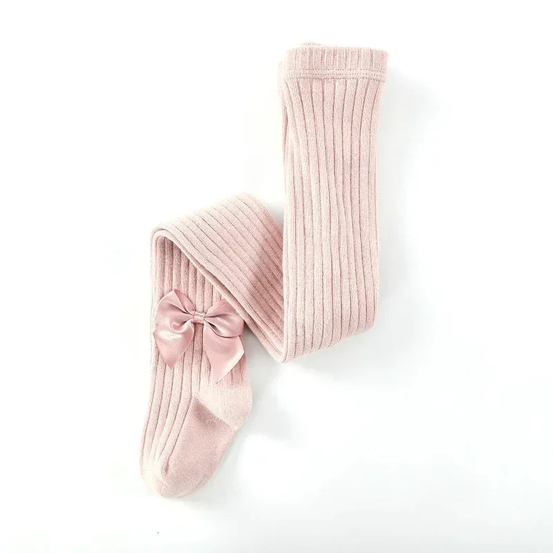 Spring Autumn Baby Girls Tights Cotton Knitting Tights for Girls Fashion Bowknot Children Girls Pantyhose Soft Leggings