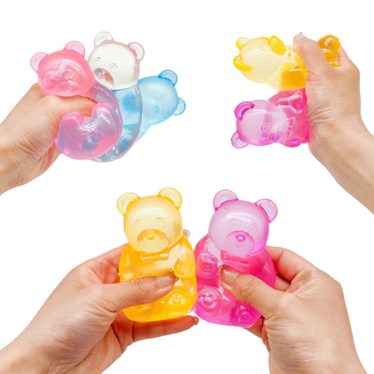 Needoh Little Bear Squeeze Stress Relief Cube Pressure-Relief Anxiety Sensory Tool Slow-Rebound Focus Desk Educational Gadget