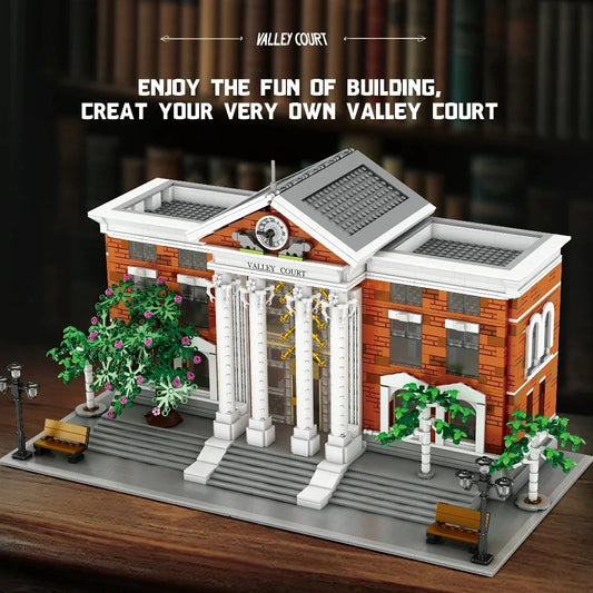 4269PCS Movie Valley Court Building Blocks City Retro Future Courthouse Mall Architecture Modular Model Toy Kit Adults Xmas Gift