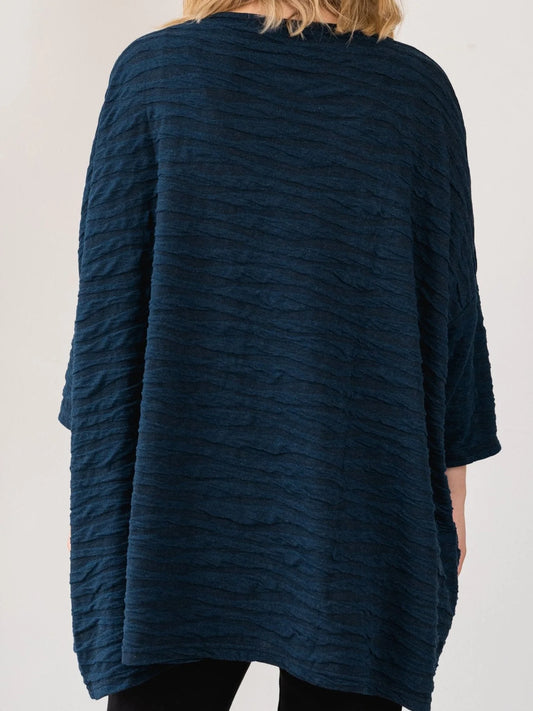 Plus Size Spring and Autumn Women's Pullover Round Neck Solid Three Quarter Sleeves Textured T-shirt Causal Tops Women's Clothes