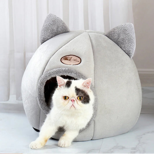 Pet bed with cat ears cat bed for small medium large cats Keep warm in winter Comfortable and soft Machine washable
