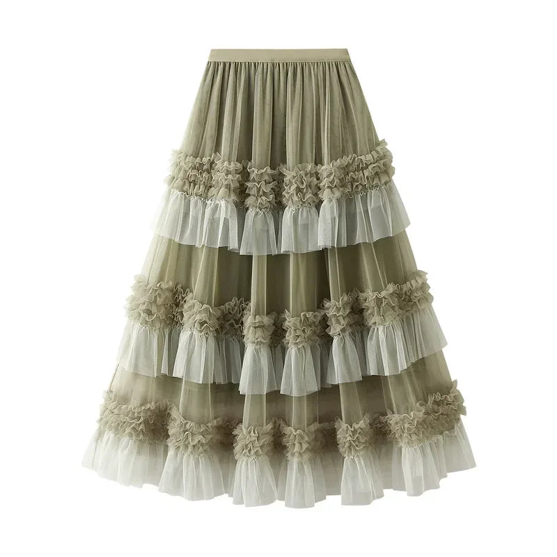 EtherealBe Elegant Ruffle Edge Skirt for Women