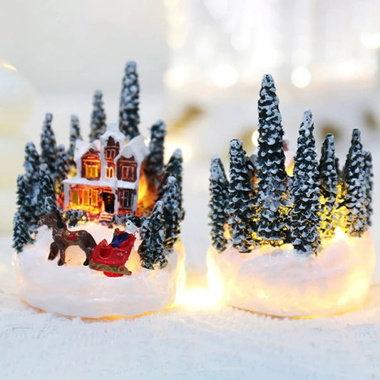Christmas Decorations LED Night Lights Luminous Micro Landscape House Children's Creative Gift Christmas New Year Ornaments