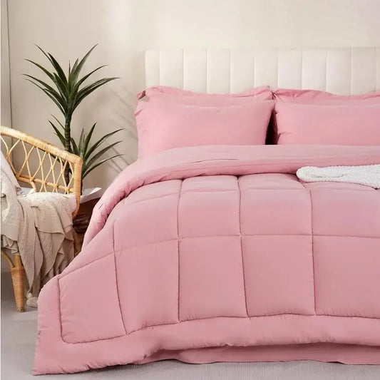 DOWNCOOL 7Pcs Comforter Sets, Multi-color Bedding Sets , All Season Down Alternative Bedding Comforter Sets