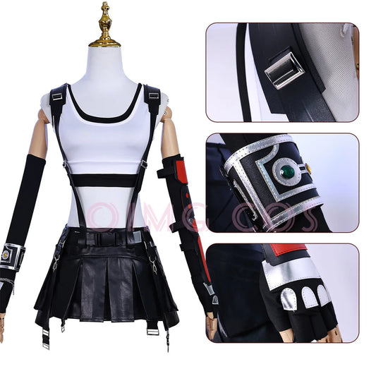 Tifa Lockhart Cosplay Costume Carnival Uniform Wig Anime Halloween Costumes Women Game