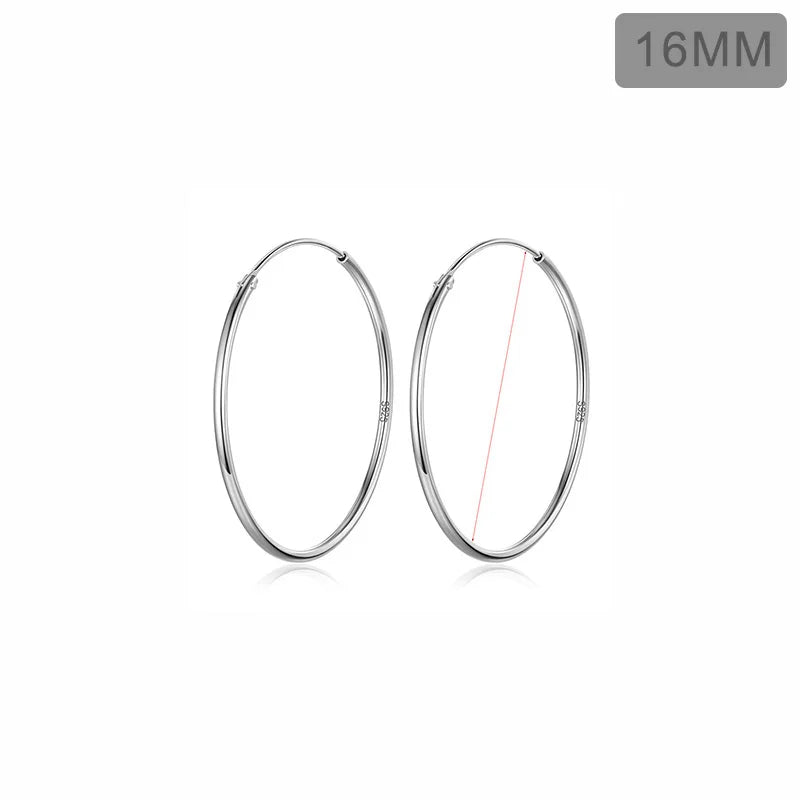 TrustDavis Real 925 Sterling Silver Earring Fashion Simple Korean Hoop Earrings For Women Charming Chic Party Fine Jewelry DD455