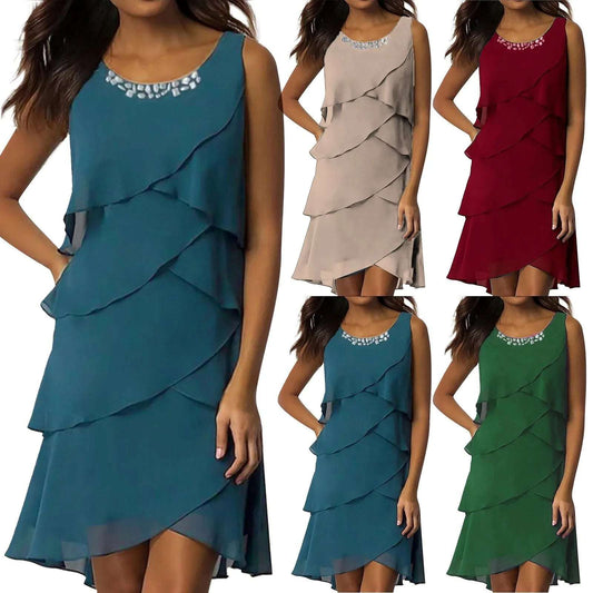 Dresses For Wedding Guest "Women'S Casual Dress | Fashionable Sleeveless Maxi Dress With Diamond Vestidos Verano Moda 2024