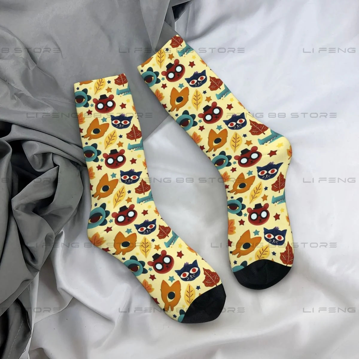 Night In The Woods Fall Pattern Men Women Socks Cycling Novelty Spring Summer Autumn Winter Stockings Gift