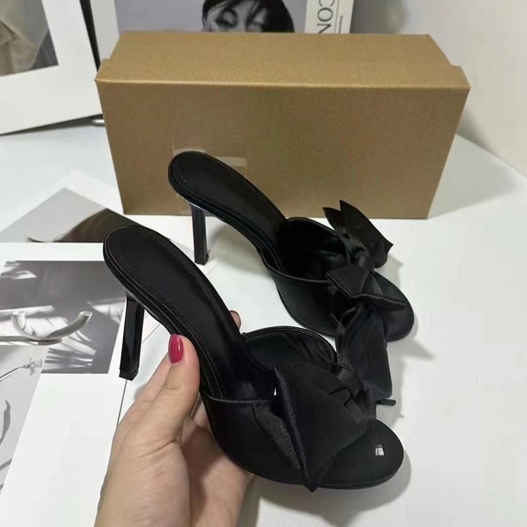 Women's Shoes 2025 Fashion Horseshoe Heel Women's High Heels Summer Sexy High Heels Bow Tie Shoes Ladies Zapatos Mujer