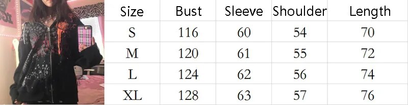 90s Vintage Grunge Mall Goth Sweatshirts Dark Academia Y2K Aesthetics Retro Zip Up Hoodies E-girl Gothic Emo Clothes Autumn Coat