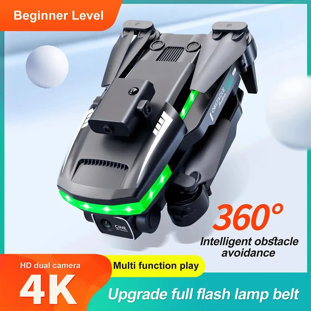 S162 Drone HD 4K Dual Camera 360°Intelligent Obstacle Avoidance Full Flashing Light Belt Falling Collision Resistance Quadcopte