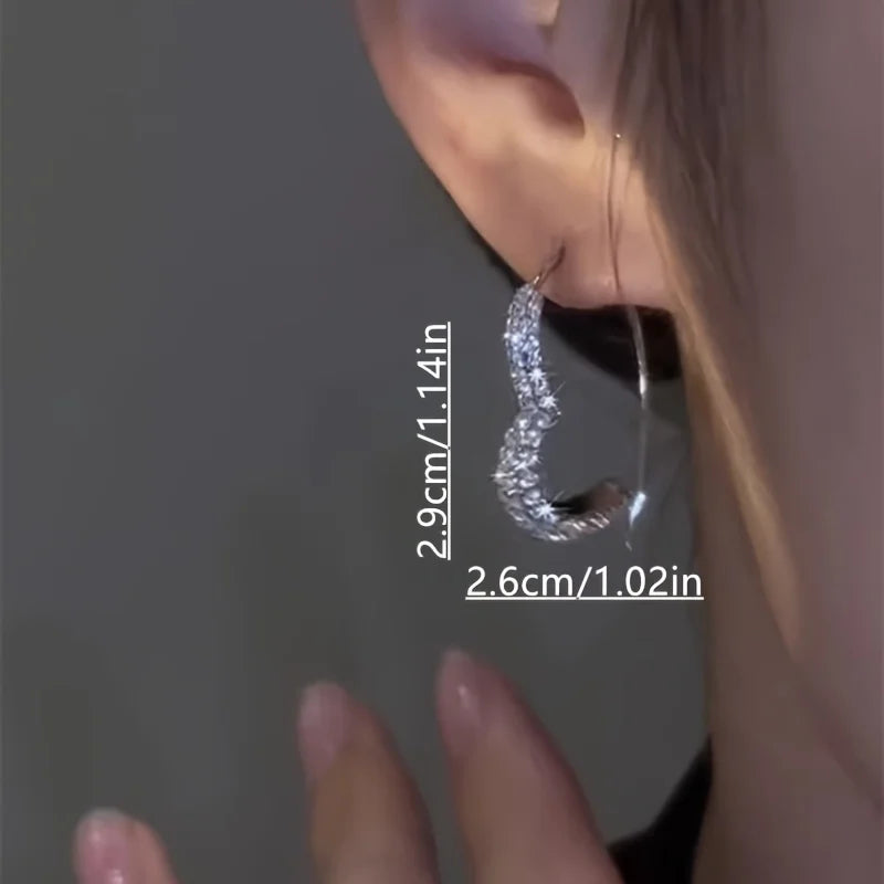 Dazzling Heart-Shaped Earrings - Perfect Christmas Gift for Fashionable Girls - 1 Pair,Whimsical Creativity, Incredible Gift