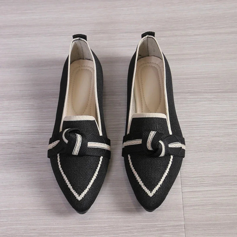 Women's Shoes Loafers Ballet Flats Pointed Toe Barefoot Slip-on Casual Low Heel Luxury Brand Woman Shoe New in Butterfly
