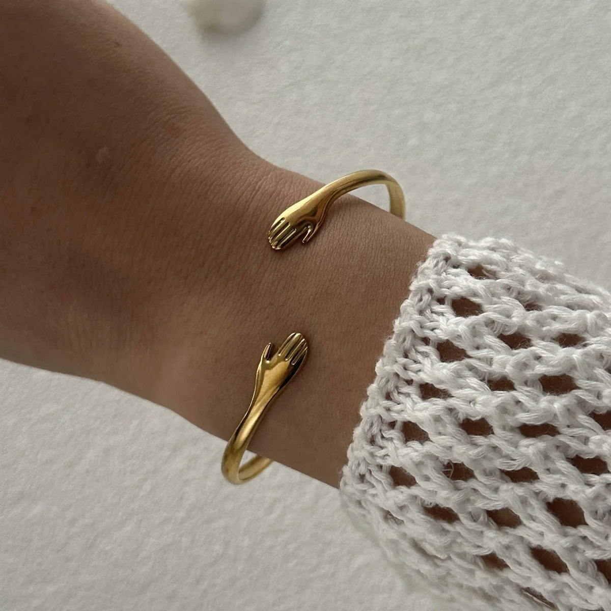 Exaggerated Metal Shell Starfish Flower Bangles Bracelets For Women Men Stainless Steel Fish Bow Heart Open Cuff Bangle Jewelry