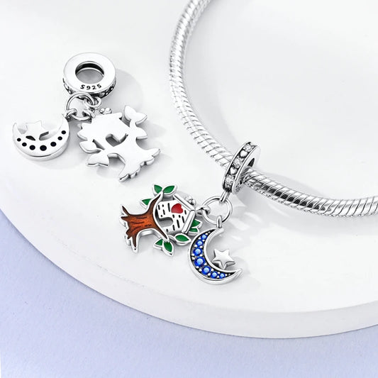 Halloween Christmas 925 Silver Charms Fit Original Bracelet For Women Jewelry Snow Christmas Tree Santa Claus