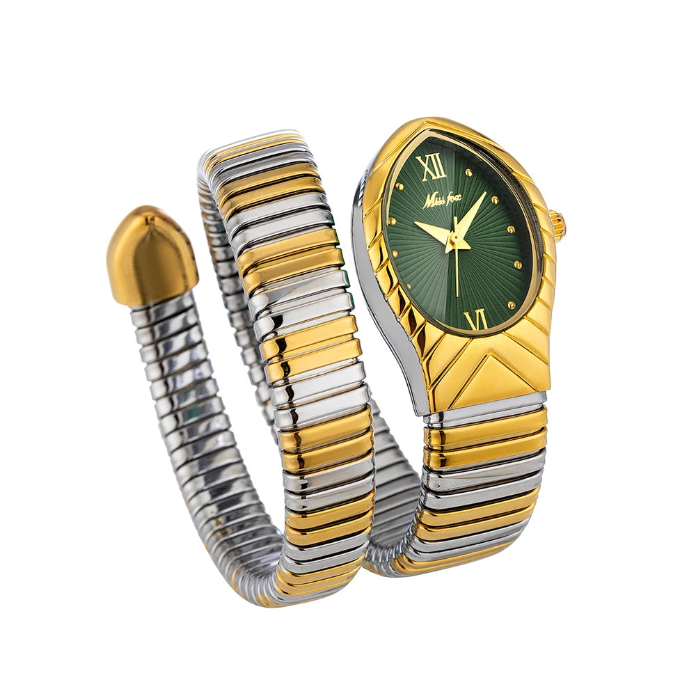 Top Brand MISSFOX Women's Watches New Quartz Snake Shape Simple Ladies Watch Fashion Unique Strap Waterproof Wristwatches