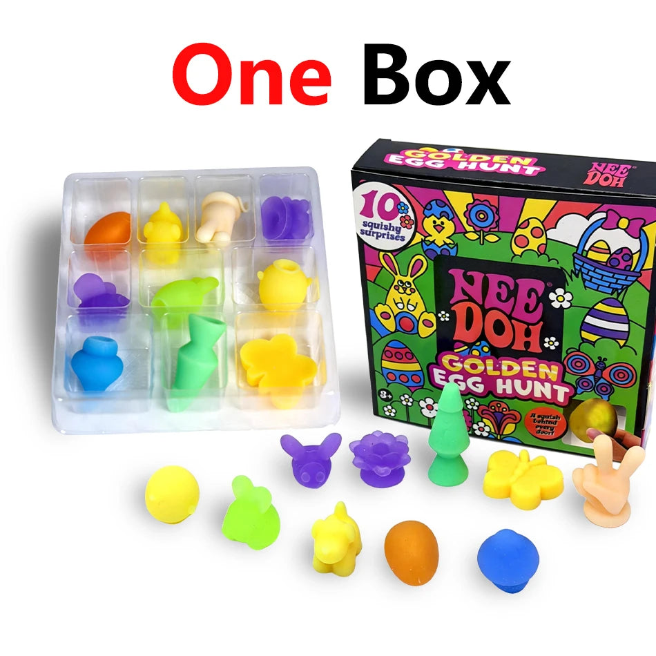 2026 New Needoh Golden Egg Treasure Hunt Box Toy With Squishy Surprise Stress Relief Squeeze Kids' Easter Party Toy