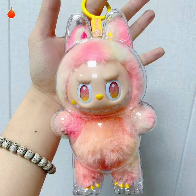 POP MART Doll Case Labubu Transparent Case Stuffed Toy Case Cute Elf Plush Display Bag Mini Portable Storage Box