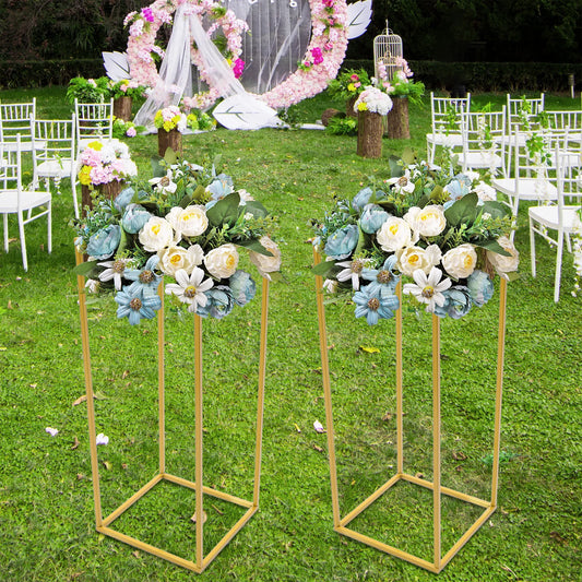 2Pcs Flower Floor Stand Metal Column Flower Stand Flower Arrangement For Wedding Party Dinner Centerpiece