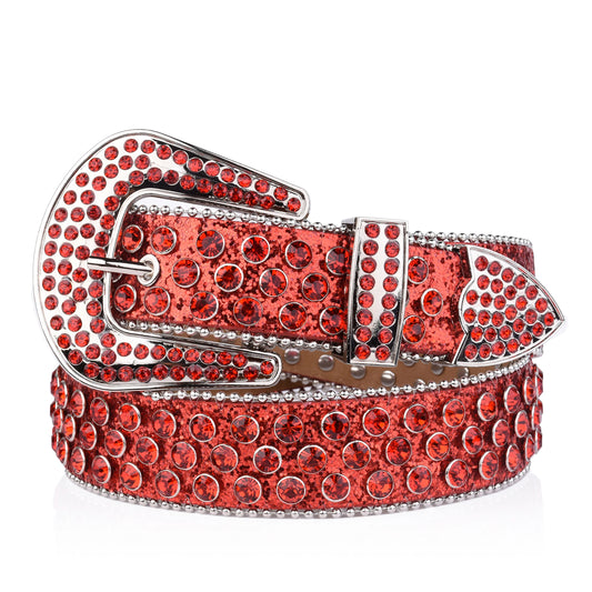 Punk block Rhinestone Belt Chic Western Jeans Sparkle Crystal Denim Girl Mosaic Jeans Belt