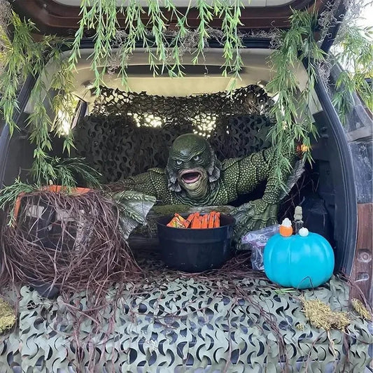 2024 Horror Movie Statue Large Resin Halloween Black Lagoon Statue Movie Character Statue Portable Home Porch Decoration