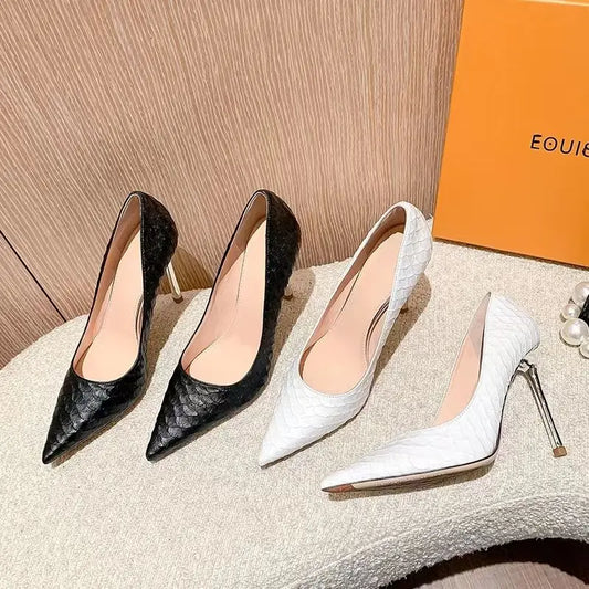 Women's Shoes White Stilito Sexy Ladies Pumps Pointed Toe Footwear Vacation Spring Popular High Quality Fashion Stylish Shoe Y2k