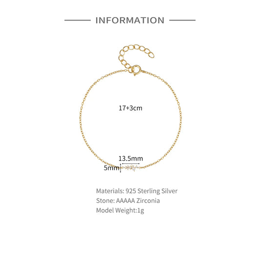 BOAKO 925 Sterling Silver Allergy Prevention Women's Bracelet Geometric Single Row Zircon Bangle Bracelets Pulseras Para Parejas