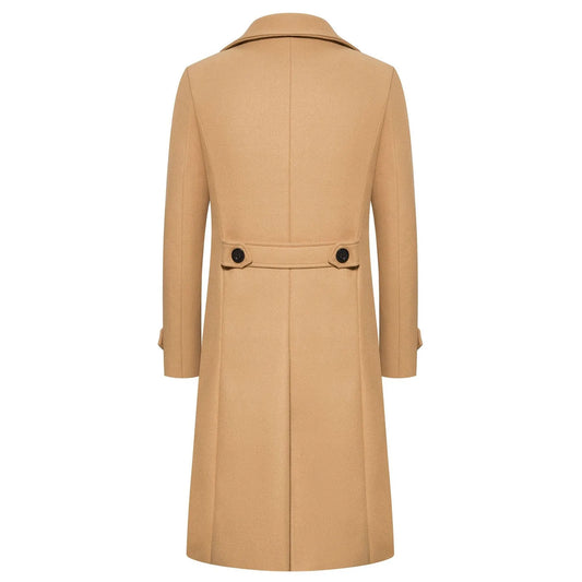 Woolen Warm Men's Double Breasted Overcoat Autumn/Winter Button Long Cardigans Smooths Long Jacket Elegant Trench Coat For Men