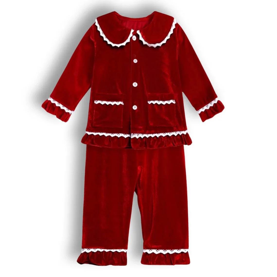 2024 christmas pyjamas for family red velvet girls outfits 0-12 years matching baby kids women sleepwear children's pajamas sets